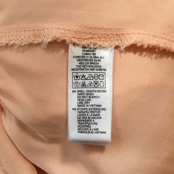 Forever 21 Peach Satin Ruffle Cami Tank Top Blouse - Picture 6 of 6